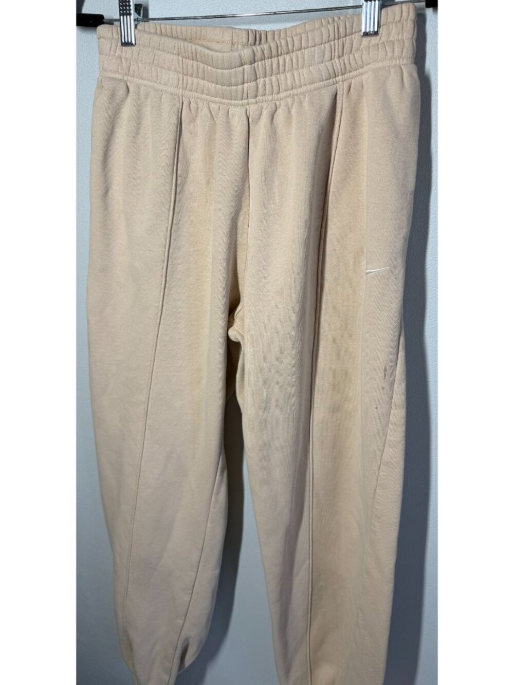 Nike Womens Small Beige Sweatpant Joggers Lounge Athleisure Casual Cozy Pockets